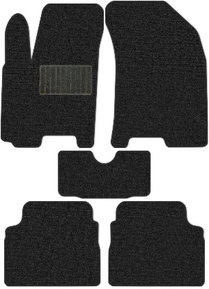 Коврики текстильные "Комфорт" для Chevrolet Aveo I (хэтчбек 3 дв / T250) 2007 - 2011, темно-серые, 5шт.