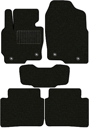 Коврики текстильные "Классик" для Mazda CX-5 I (suv / KE) 2014 - 2017, черные, 5шт.