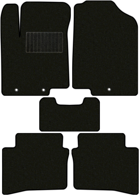 Коврики текстильные "Премиум+" для Hyundai Solaris I (хэтчбек 5 дв / RB) 2014 - 2017, черные, 5шт.